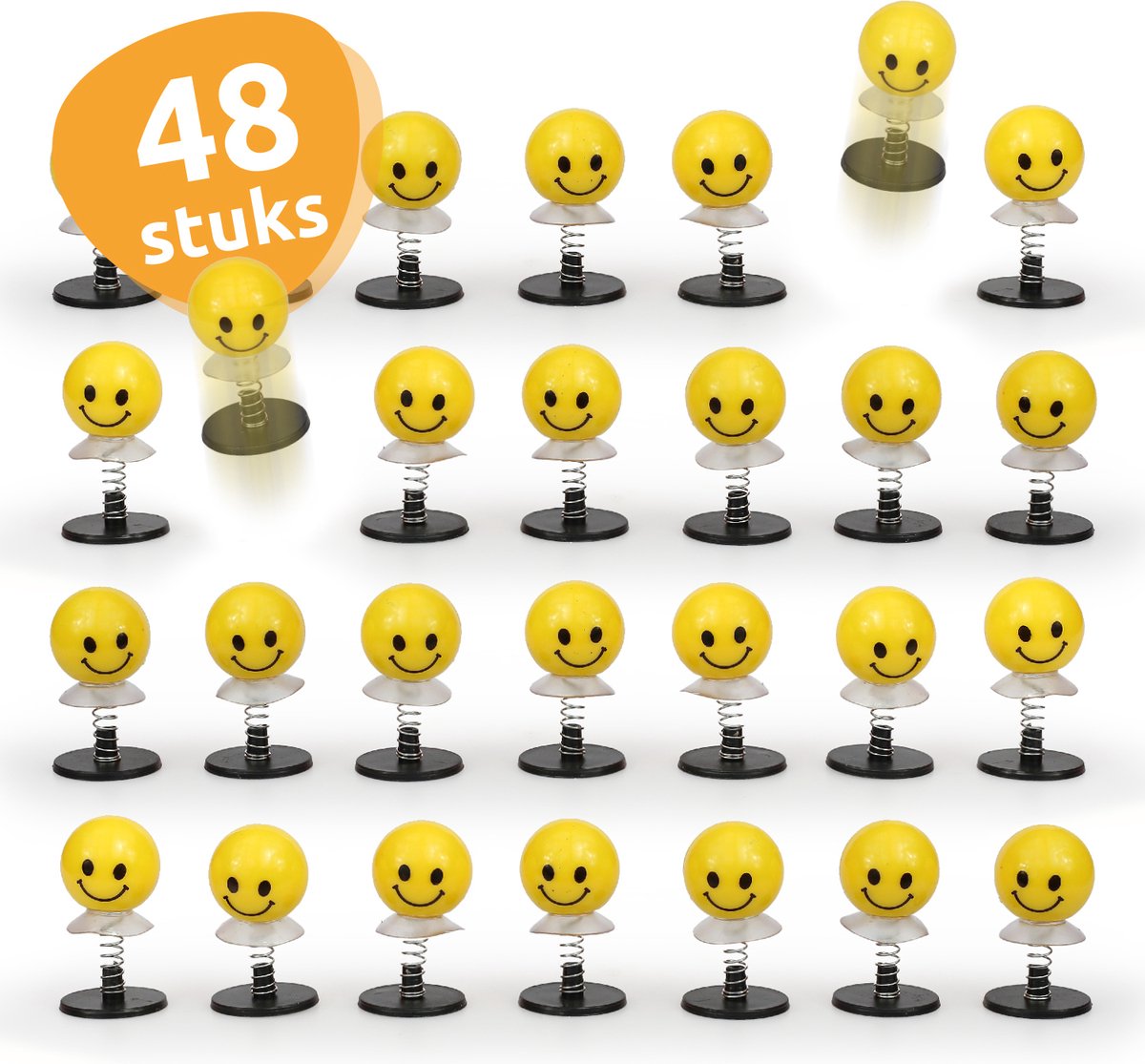 Isas Friends® - Uitdeelcadeautjes Bouncing Smileys - 48 stuks - Traktatie